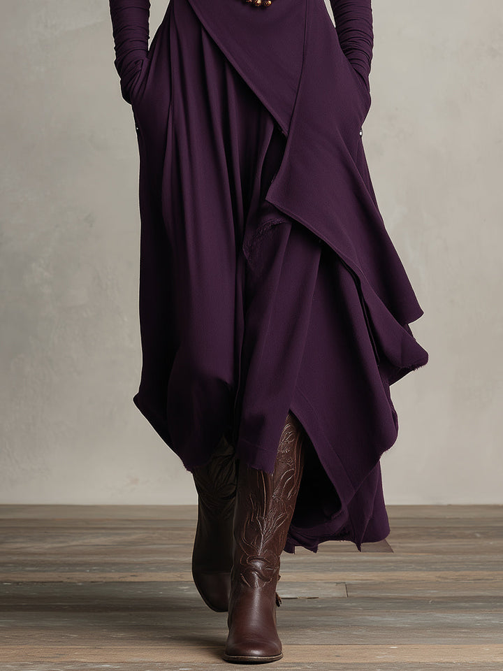 Nancy | Asymmetric Draped Maxi Dress