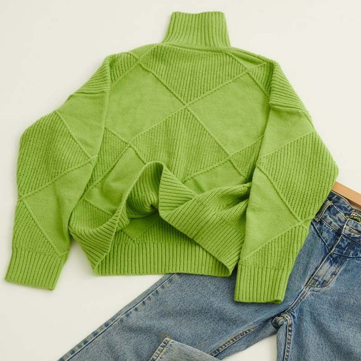 Evelyn ™ | Textured Turtleneck Knit Sweater