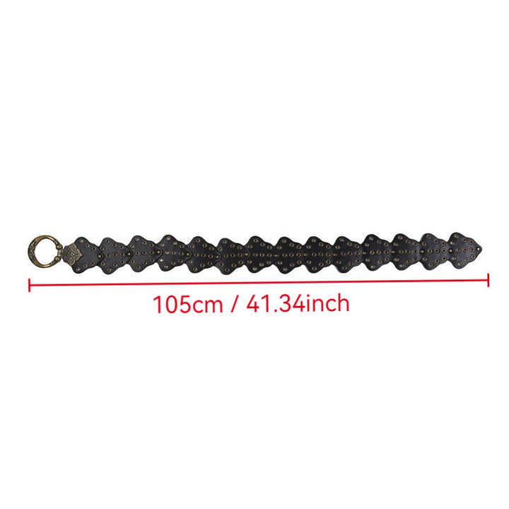 Fashionable and versatile leaf-stitched belt