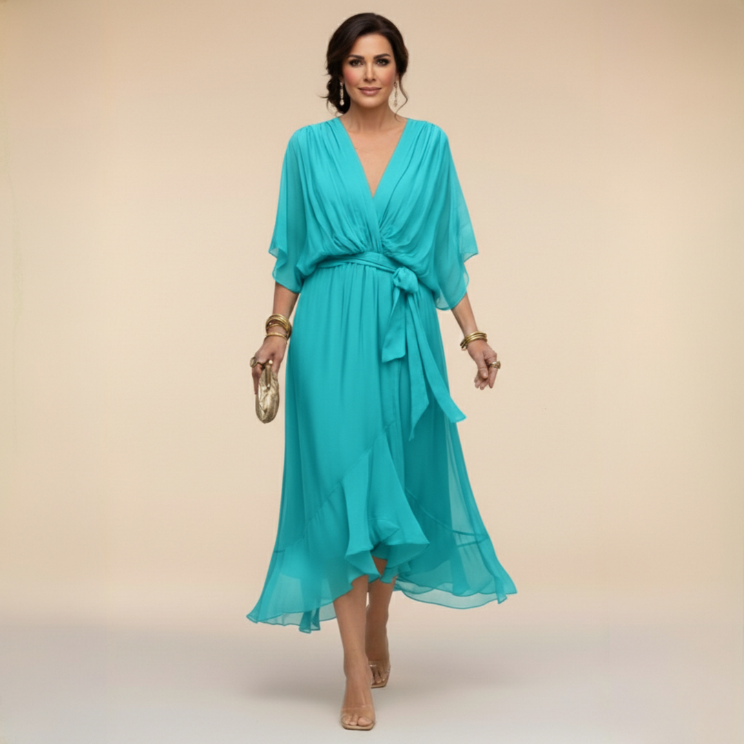 Sandra Chiffon V-Neck Dress