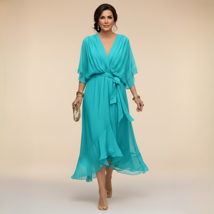 Sandra Chiffon V-Neck Dress
