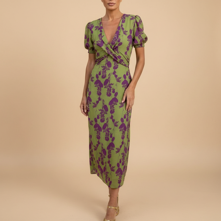 LuxeCurve™ Elegant Mini Wrap Dress – Snatched Waist & Effortless Fit