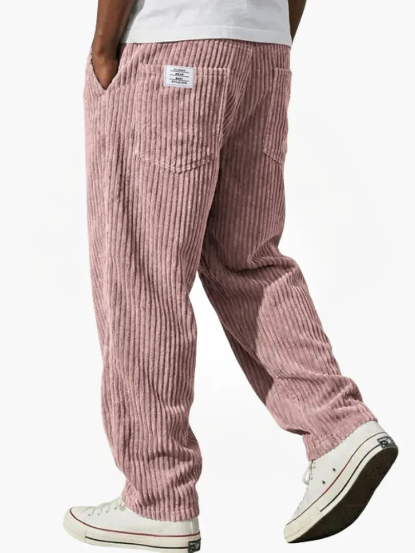 Men's Corduroy Pants with Elastic Waistband