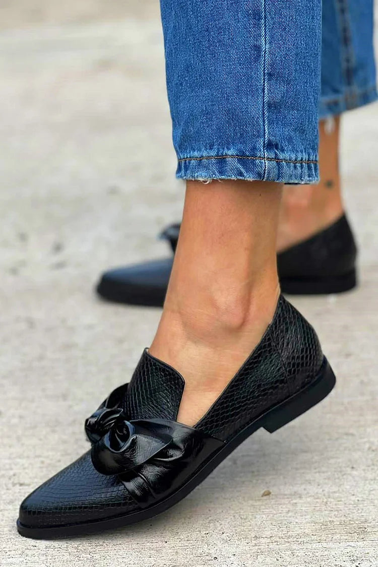 Carine | Snake Print Loafers