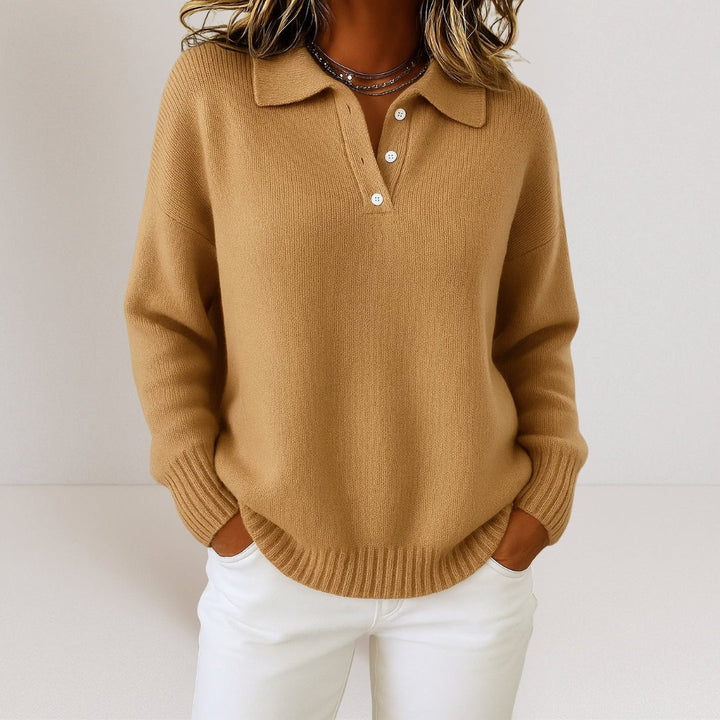 CozyContour™ Soft Knit Collar Sweater – Flattering Fit & Effortless Style