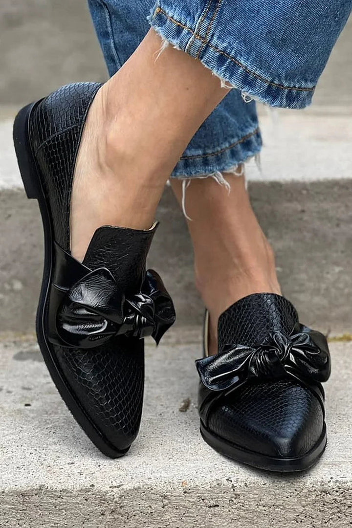 Carine | Snake Print Loafers