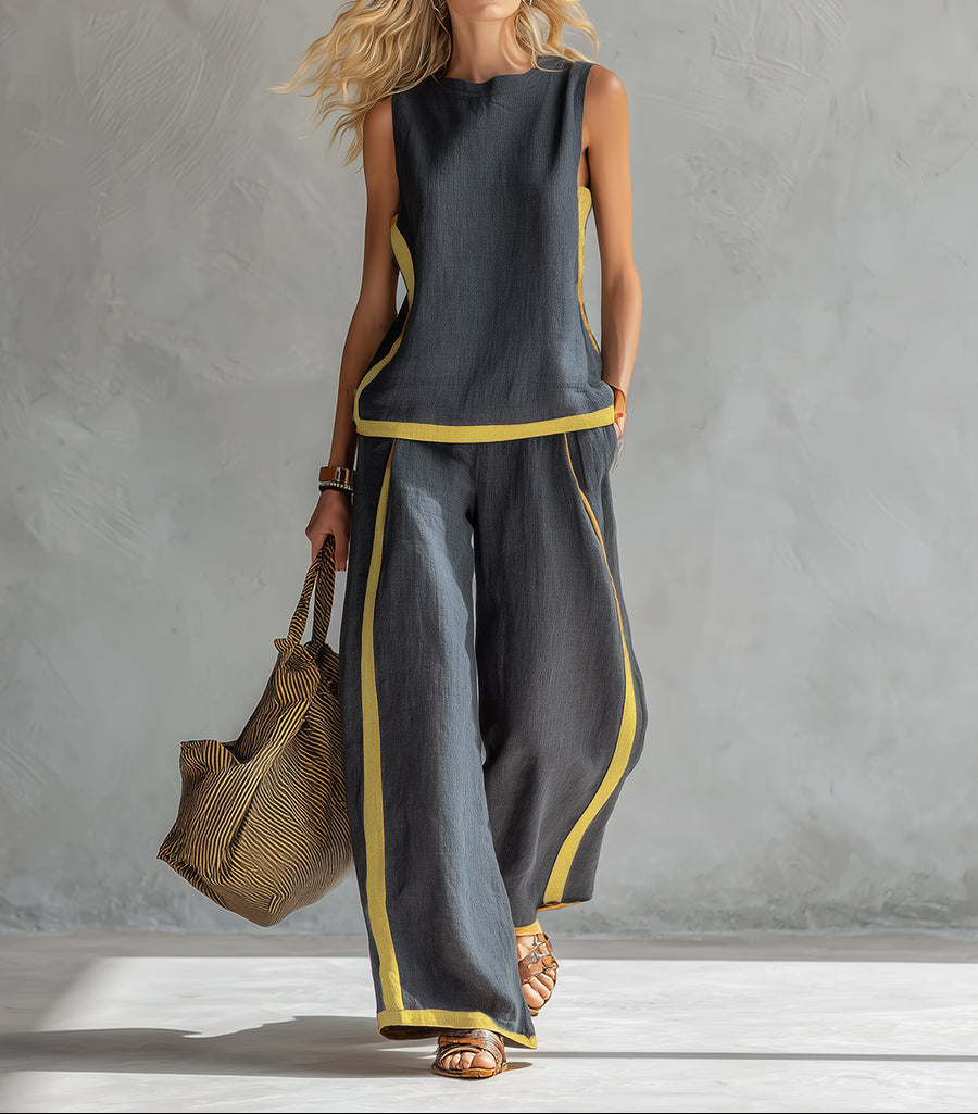 Leila™ Luxe Linen Two-Piece Set – Breathable Fit & Effortless Elegance
