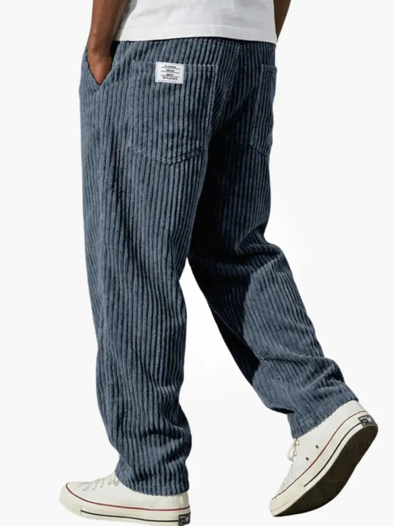 Men's Corduroy Pants with Elastic Waistband