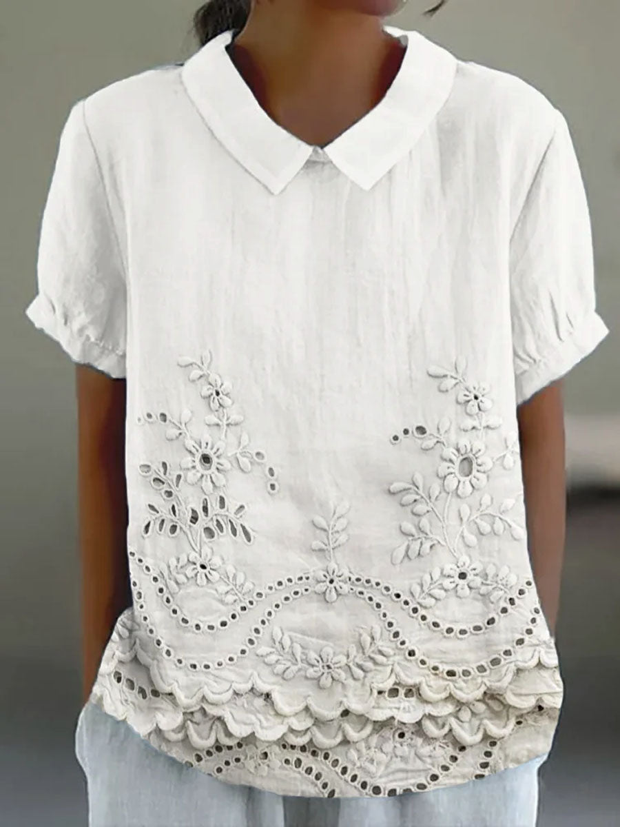 Lily | Embroidered Floral Shirt