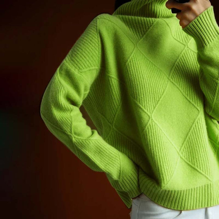 Evelyn ™ | Textured Turtleneck Knit Sweater
