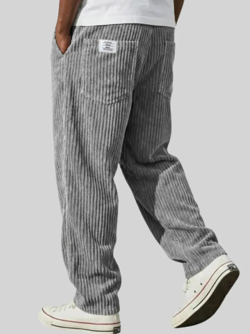 Men's Corduroy Pants with Elastic Waistband