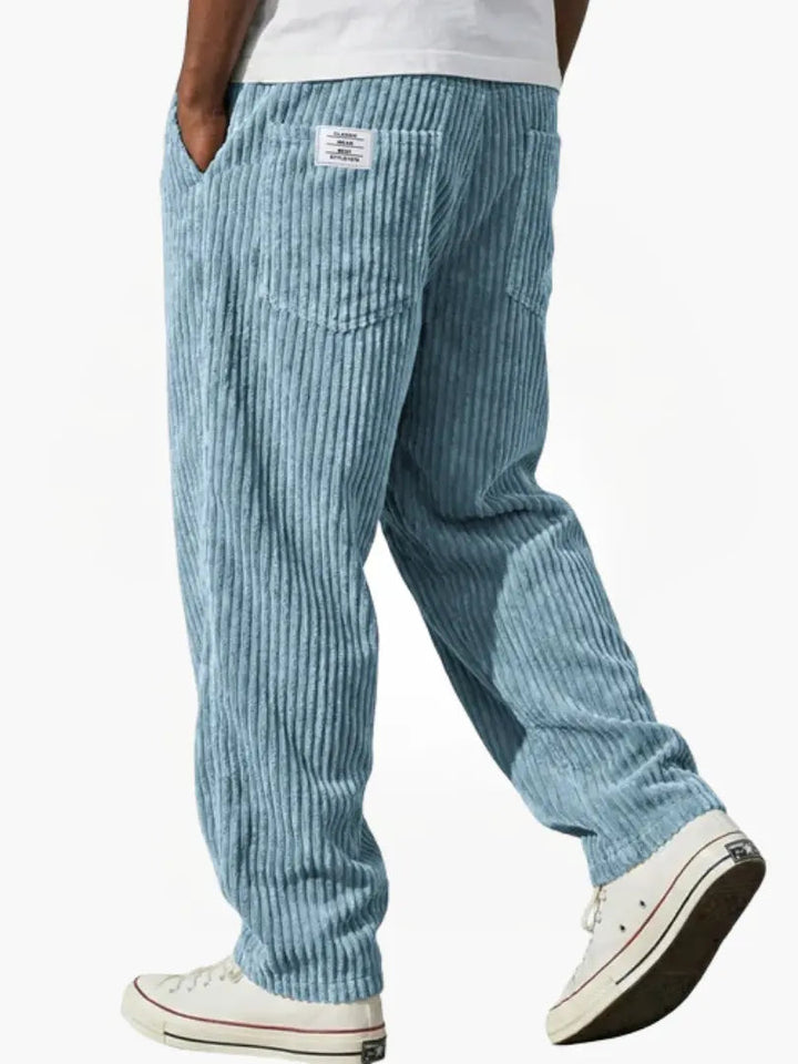Men's Corduroy Pants with Elastic Waistband