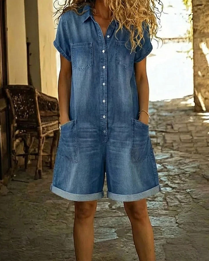 Clara | Short Sleeve Playsuit Dress