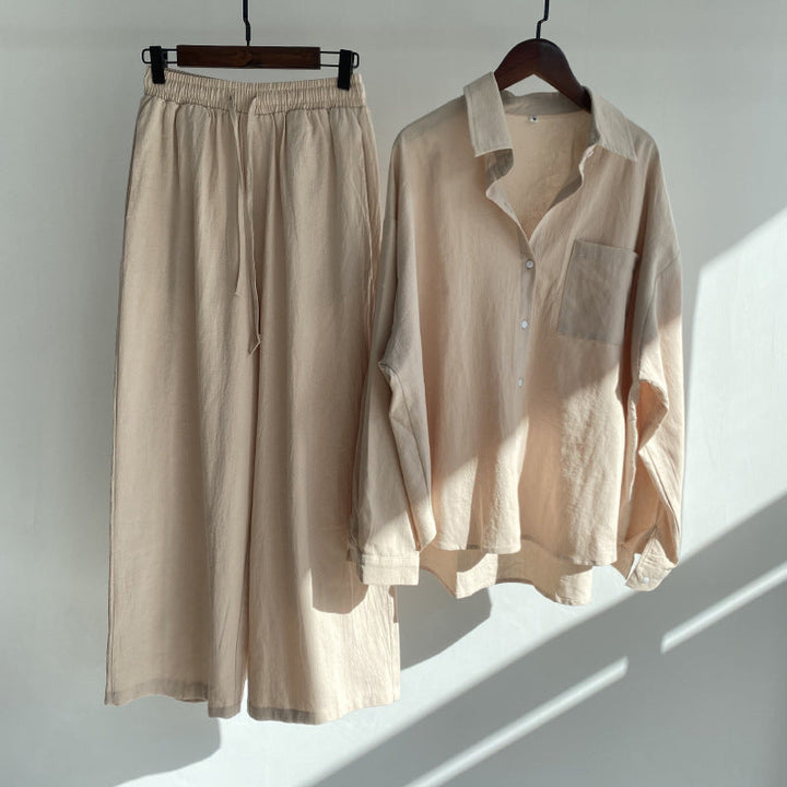 Yvonne | 2-delige set - Blouse & wijde broek