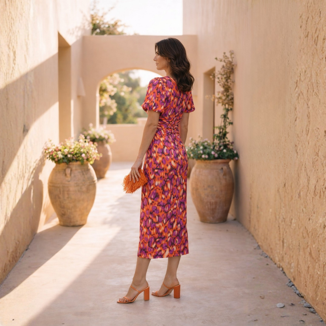LuxeCurve™ Elegant Mini Wrap Dress – Snatched Waist & Effortless Fit