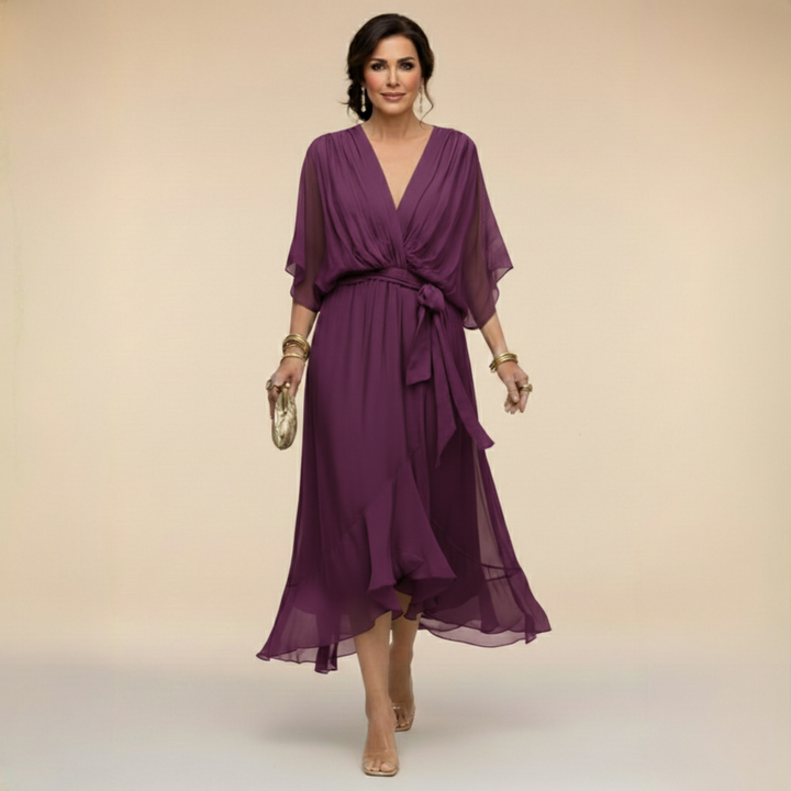 Sandra Chiffon V-Neck Dress