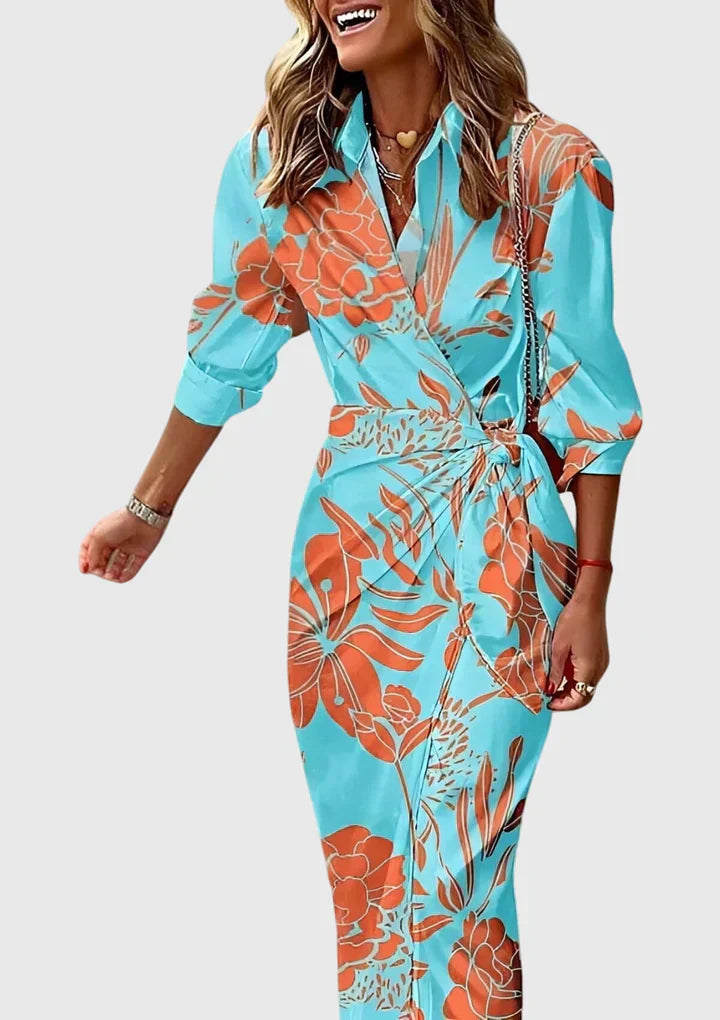 Everly™ | Elegant Wrap Dress with Print
