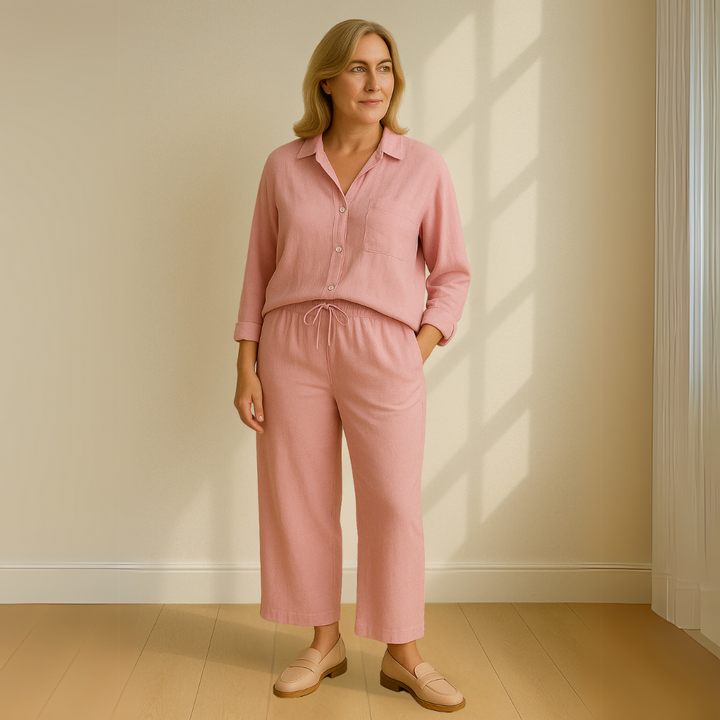 Yvonne | 2-delige set - Blouse & wijde broek