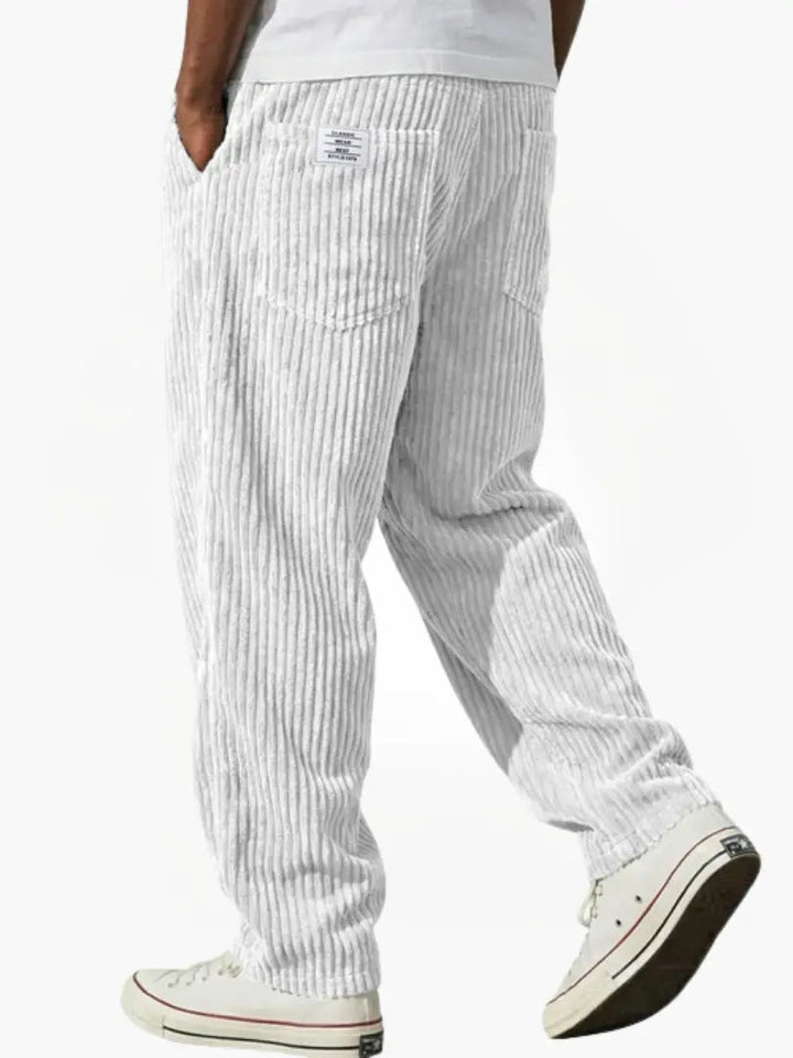 Men's Corduroy Pants with Elastic Waistband