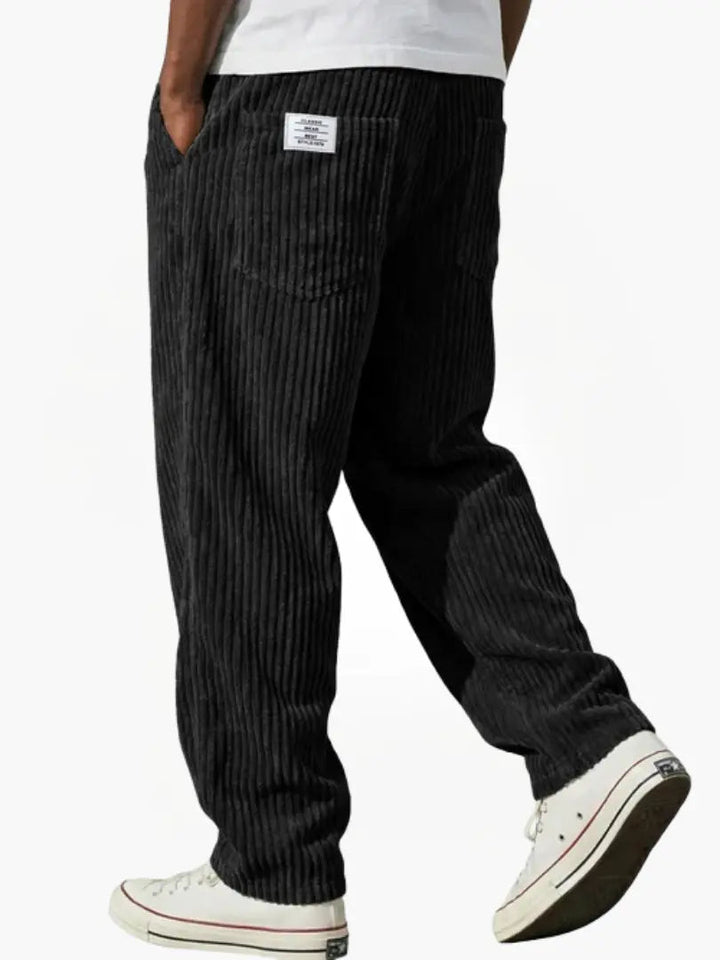 Men's Corduroy Pants with Elastic Waistband