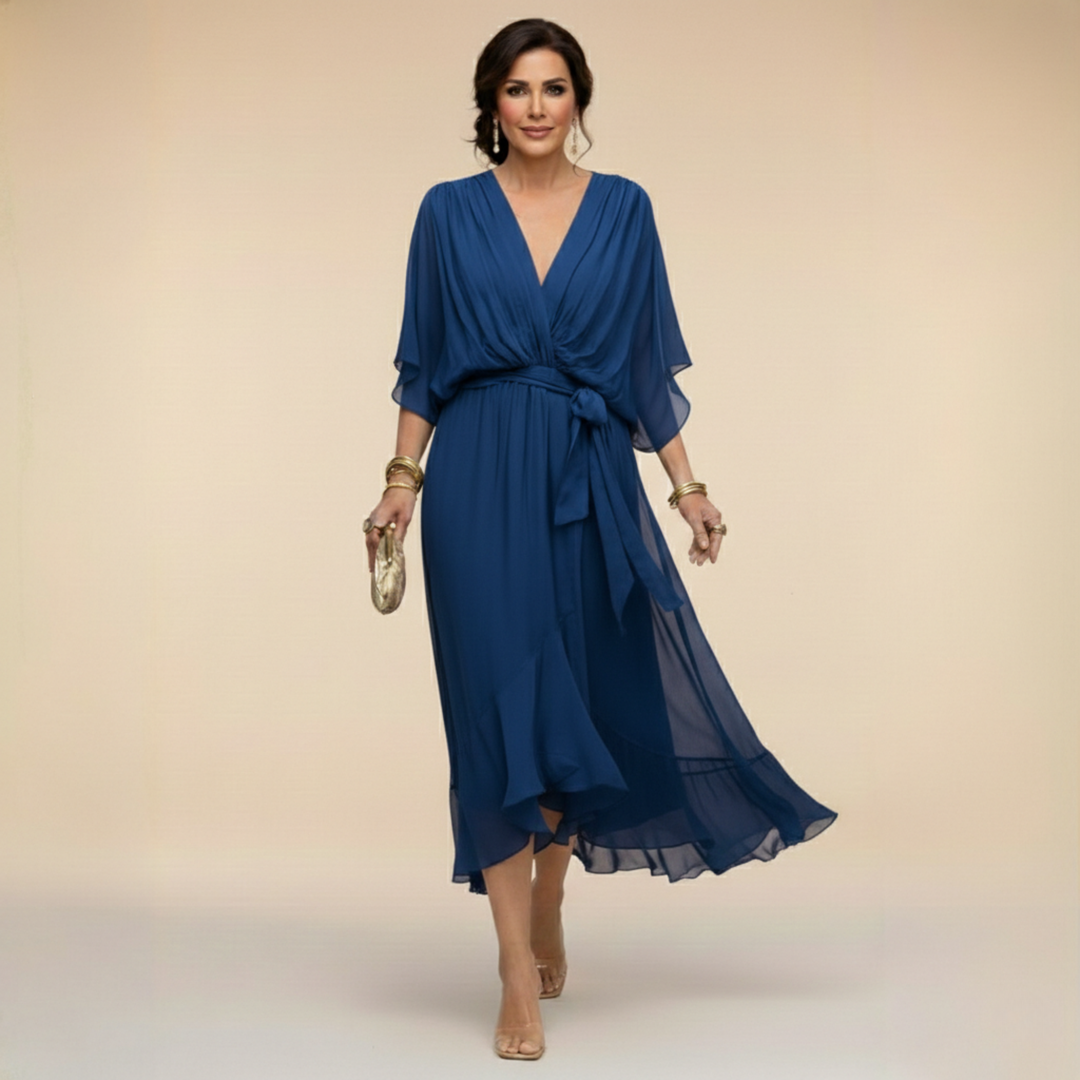 Sandra Chiffon V-Neck Dress