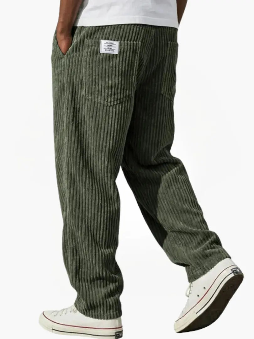 Men's Corduroy Pants with Elastic Waistband