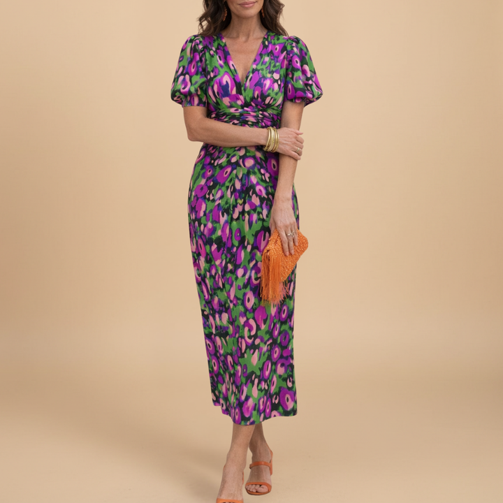 LuxeCurve™ Elegant Mini Wrap Dress – Snatched Waist & Effortless Fit