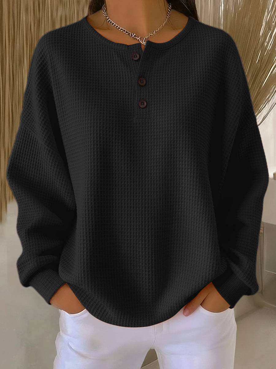 Lexie | Cozy Waffle Knit Henley