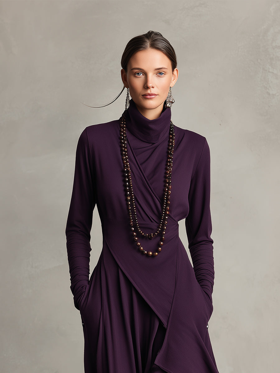 Nancy | Asymmetric Draped Maxi Dress
