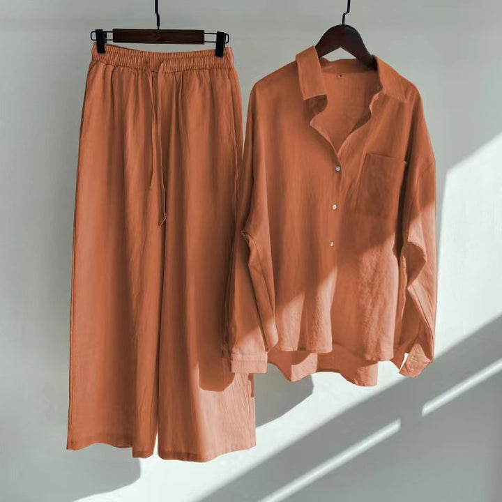 Yvonne | 2-delige set - Blouse & wijde broek