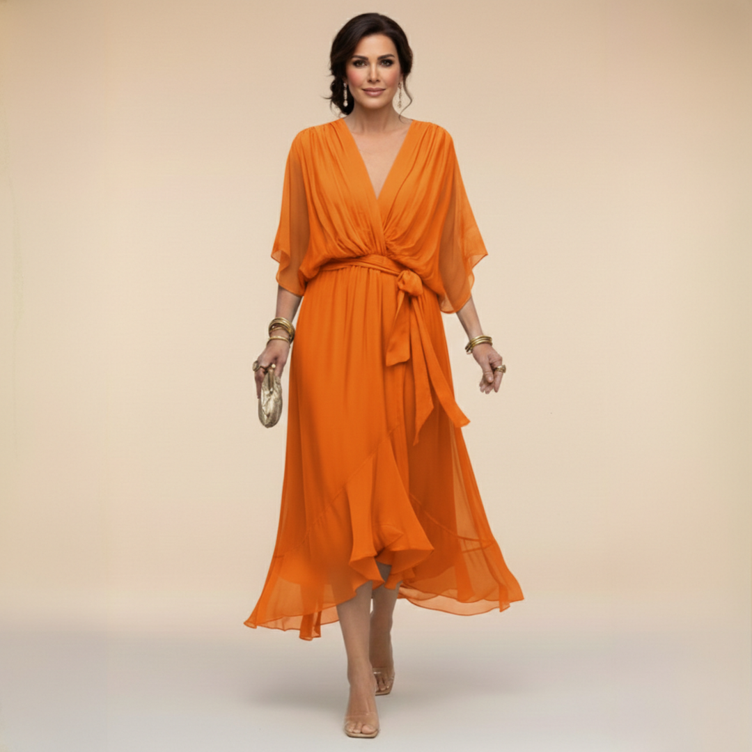 Sandra Chiffon V-Neck Dress