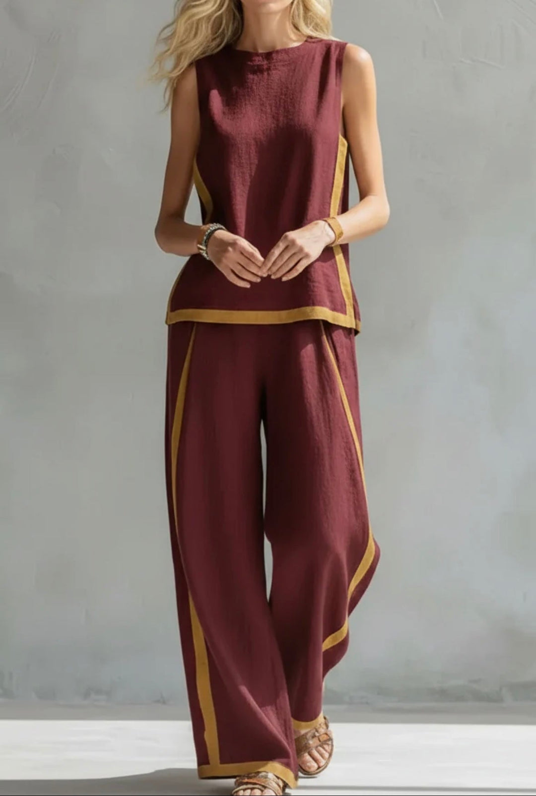 Leila™ Luxe Linen Two-Piece Set – Breathable Fit & Effortless Elegance