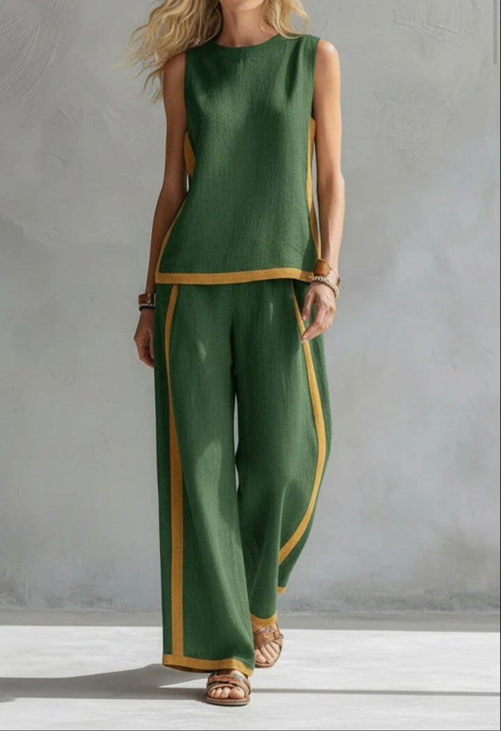Leila™ Luxe Linen Two-Piece Set – Breathable Fit & Effortless Elegance