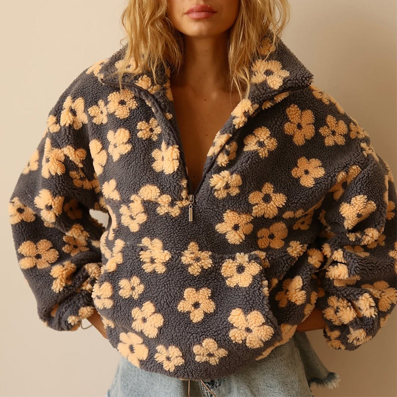 Daisy™ Cozy Fleece Pullover – Soft Sherpa Feel &amp; Relaxed Boho Fit