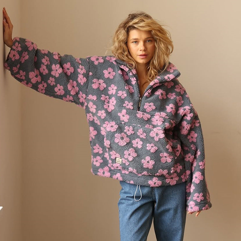 Daisy™ Cozy Fleece Pullover – Soft Sherpa Feel &amp; Relaxed Boho Fit