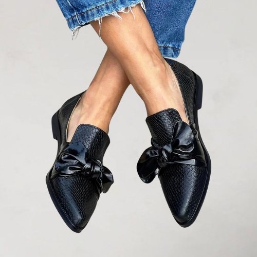 Carine | Snake Print Loafers