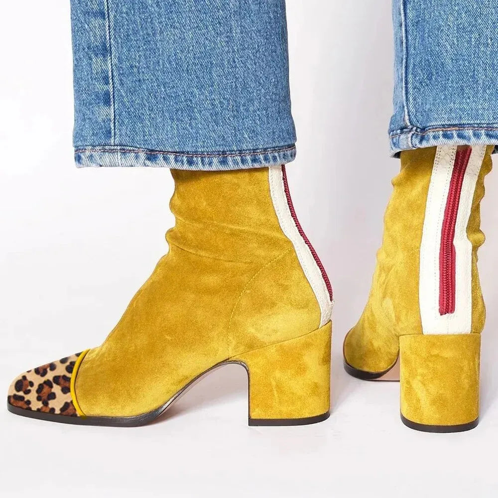 Ria | Square toe heeled boots