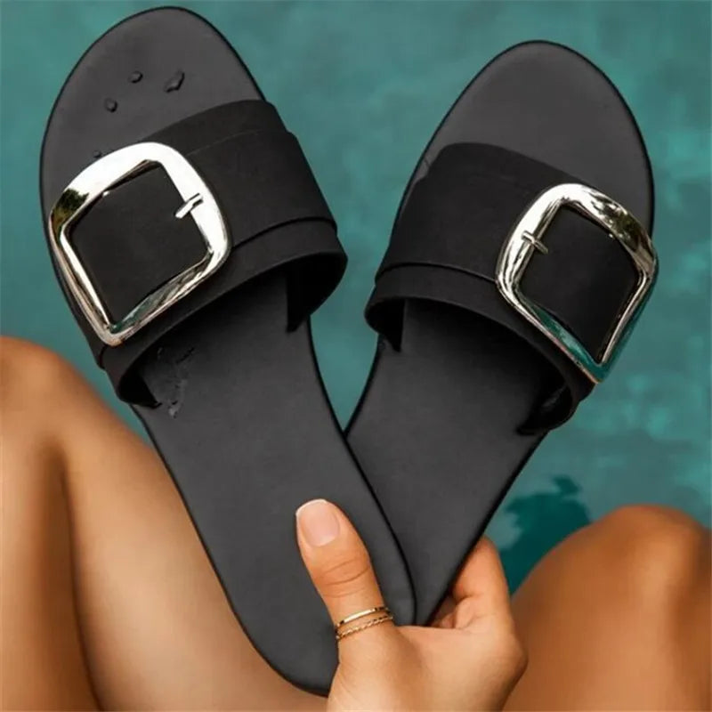 Chic Buckle Slides
