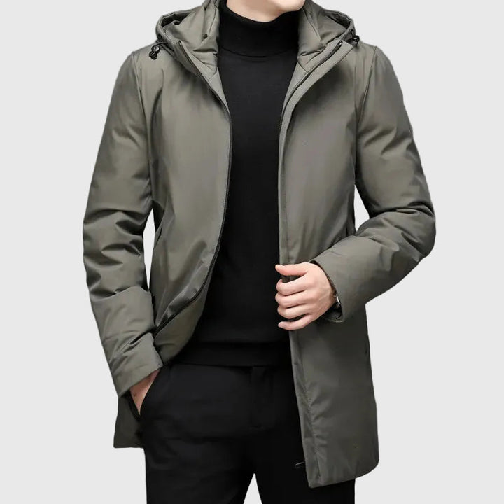 Andrés | Long winter coat with hood for men