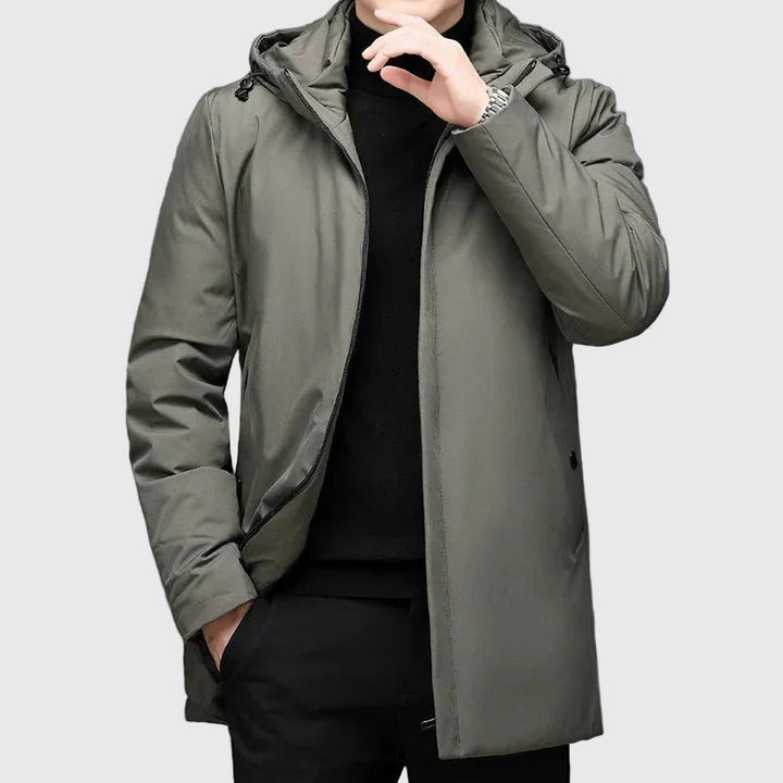 Andrés | Long winter coat with hood for men