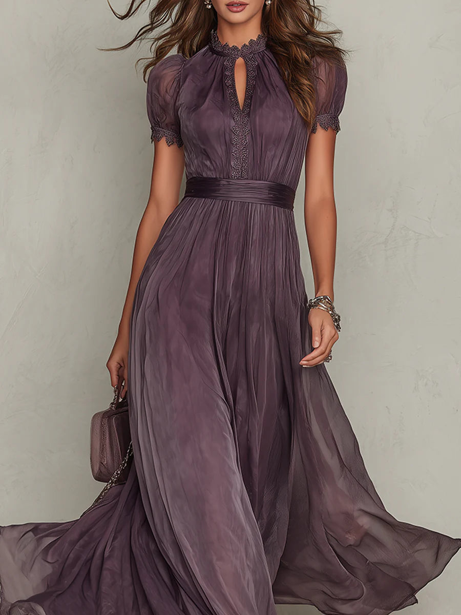 Veloura™ Elegant Chiffon Maxi Dress – Flattering Waist & Flowing Fit