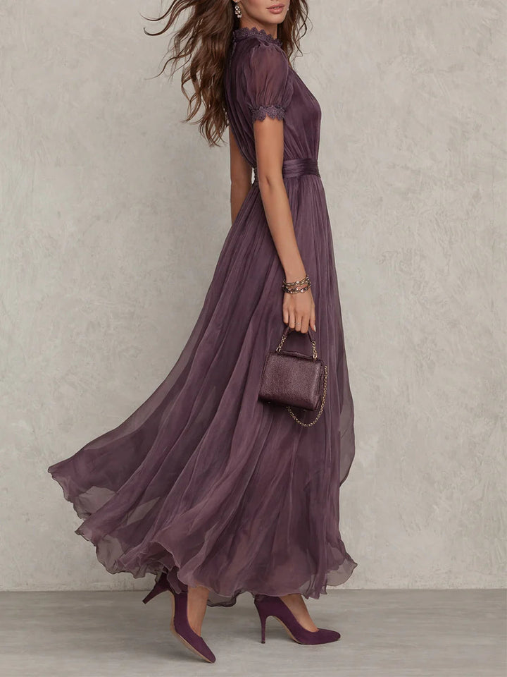 Veloura™ Elegant Chiffon Maxi Dress – Flattering Waist & Flowing Fit