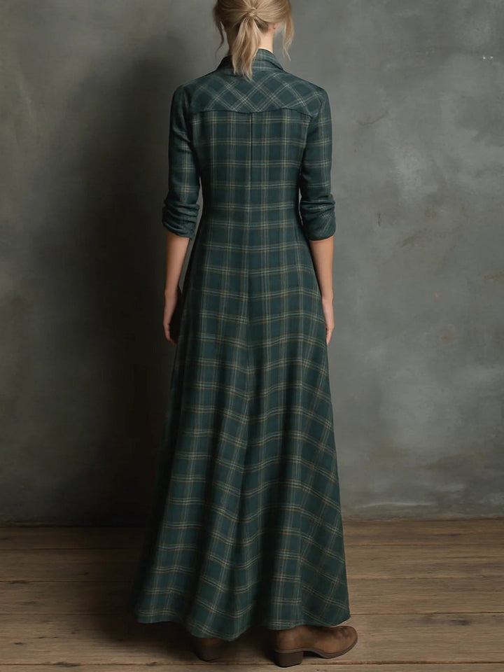 Patricia | Long plaid shirt dress