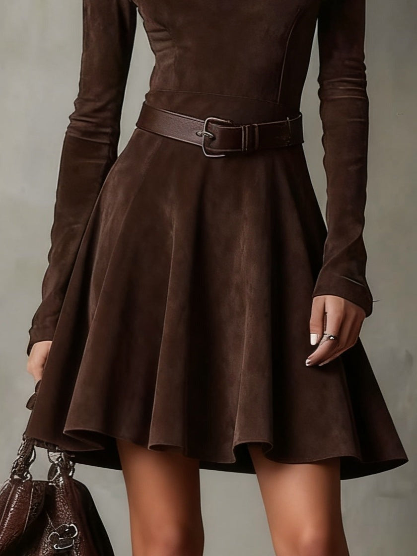 Ellen | Vintage Suede Mini Dress