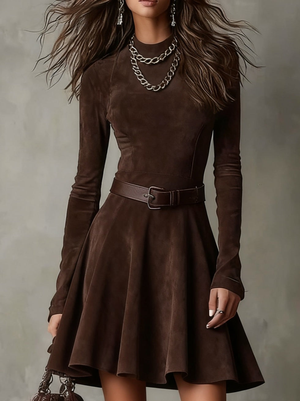 Ellen | Vintage Suede Mini Dress