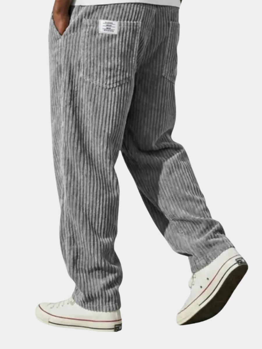Men's Corduroy Pants with Elastic Waistband