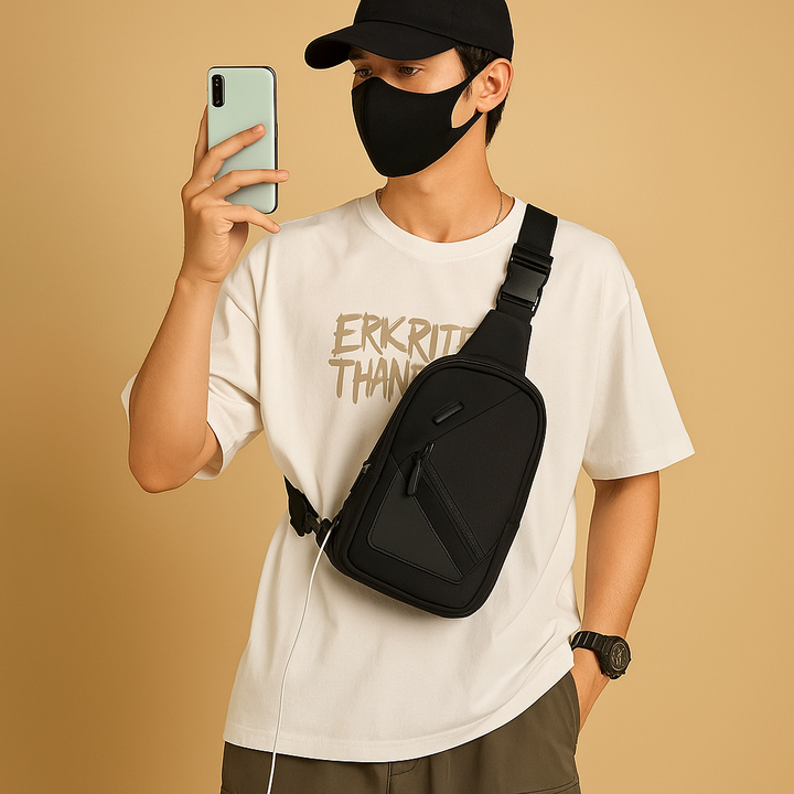 Anti-theft charging chest bag for men | Noah