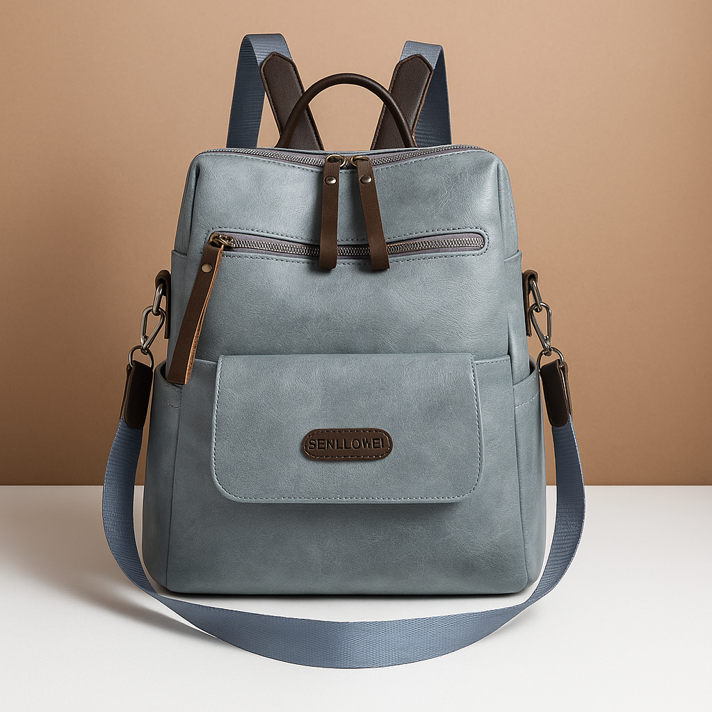 Anti-theft leather travel backpack for women | Sophie