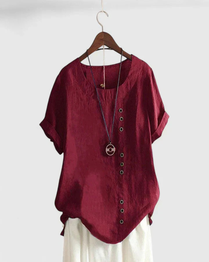 Elisavie | Comfortable Short Sleeve Blouse