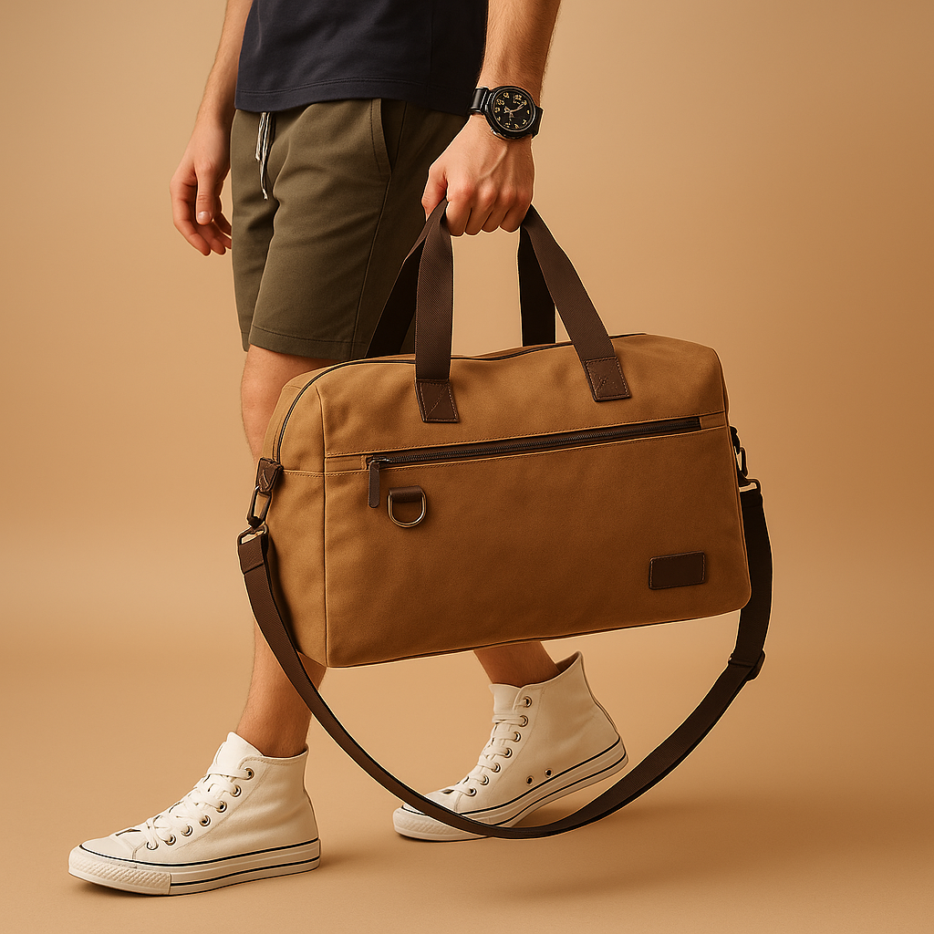 Canvas commuter shoulder bag | Nathan